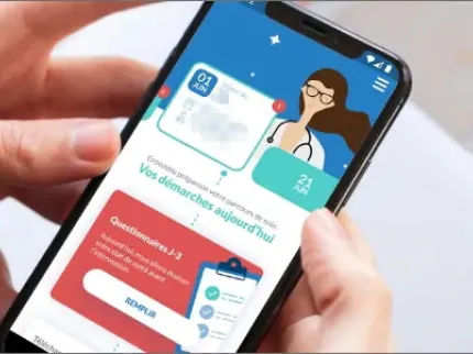 Photo d'un téléphone portable avec l'Espace Patient