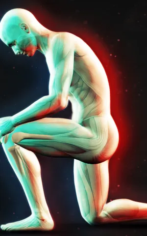 Homme avec douleur