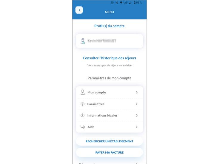 Application Vivalto Santé : suppression compte étape 1