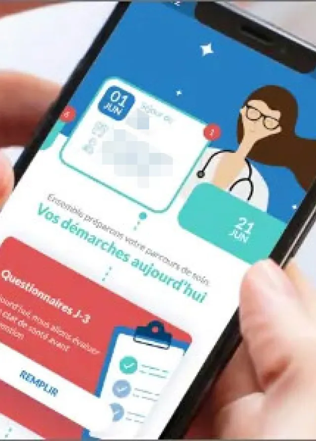 Un patient fait sa préadmission en ligne sur l'application Vivalto Santé