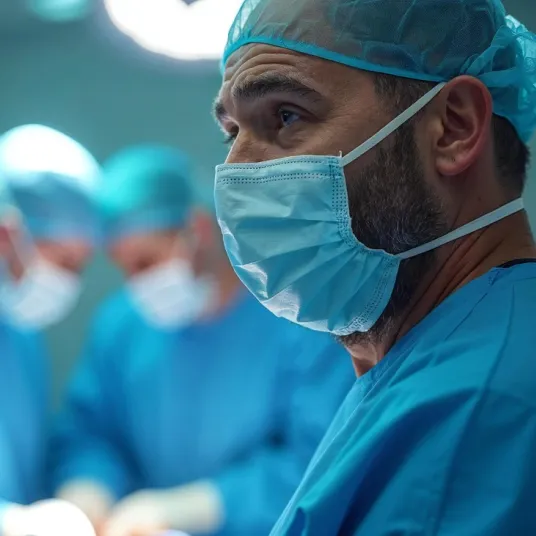 Zoom sur une équipe médicale en action au bloc opératoire