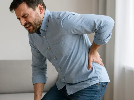 Photo d'une personne qui a une douleur au niveau des lombaires