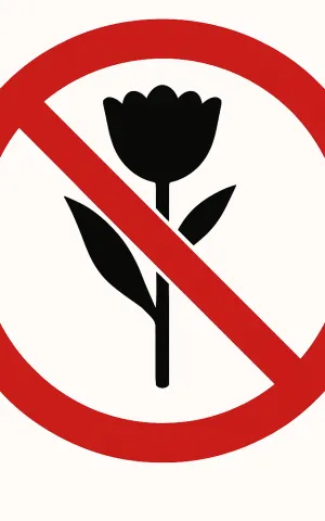 Visuel indiquant que les fleurs sont interdites