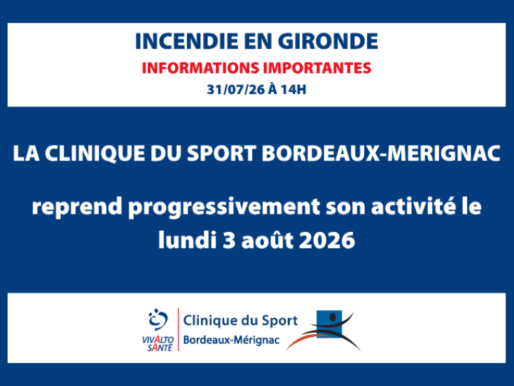 La clinique du sport Bordeaux-Merignac reprend progressivement