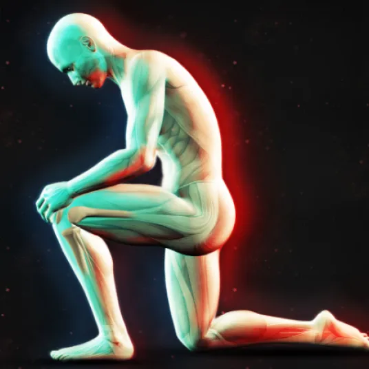 Homme baissé