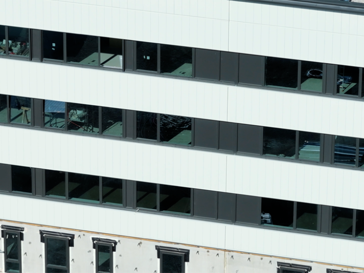 Le bâtiment des Hôpitaux Privés Rennais - Cesson-Sévigné en construction