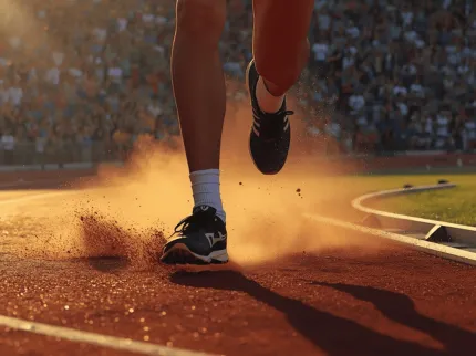 Personne courant sur une piste d'athlétisme - Clinique du Sport Bordeaux-Mérignac