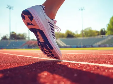 Pied sur une piste d'athlétisme - Clinique du Sport Bordeaux Mérignac