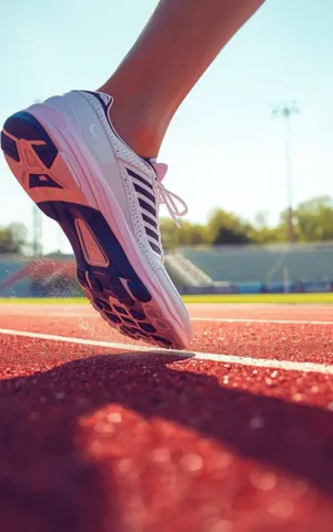 Pied sur une piste d'athlétisme - Clinique du Sport Bordeaux Mérignac