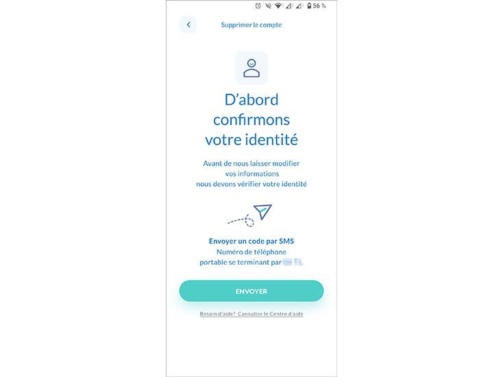 Application Vivalto Santé : suppression compte étape 3