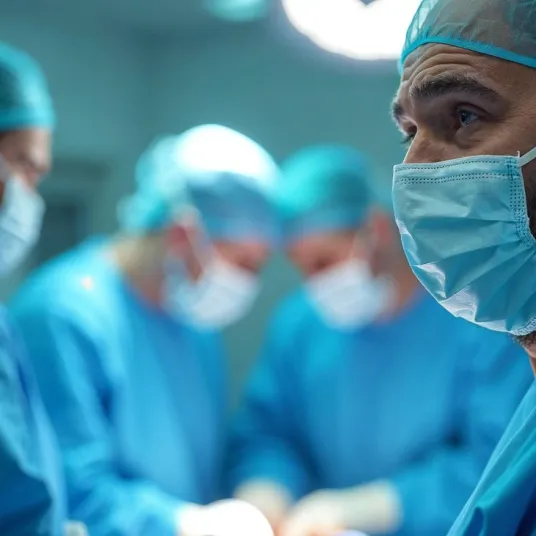 Zoom sur une équipe médicale en action au bloc opératoire