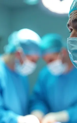 Zoom sur une équipe médicale en action au bloc opératoire