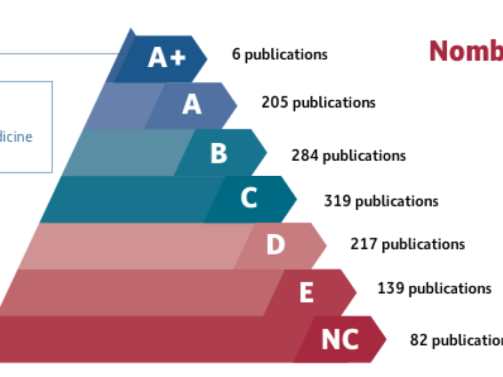 Recherche Clinique - nombre de publications par catégorie