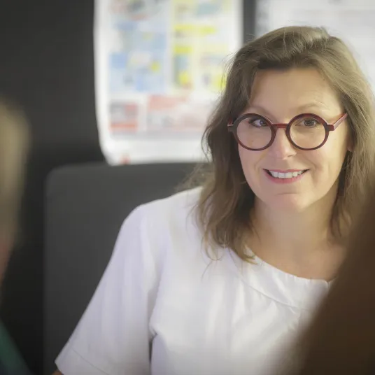 Soignante avec patient