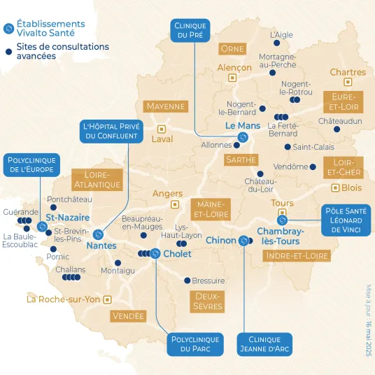 Carte Territoire Pays de la Loire - Centre-Val de Loire