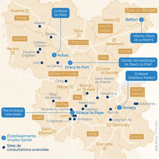 Carte Territoire Est Vivalto Santé