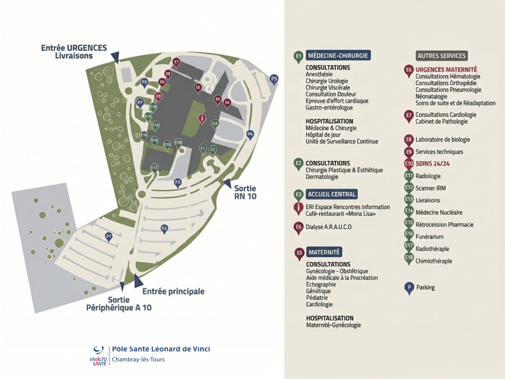 Plan de masse du Pôle Santé Léonard de Vinci (Vivalto Santé)