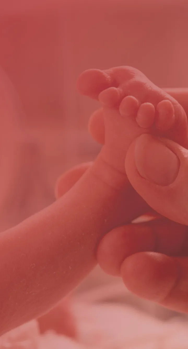Maternité : jambe de bébé (coloris dégradé)