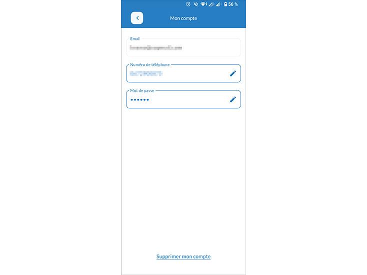 Application Vivalto Santé : suppression compte étape 2